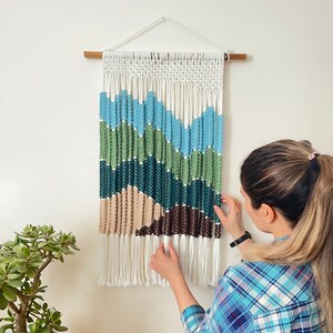 Mountain Macrame Wall Hanging: Boho Fiber Art Tapestry