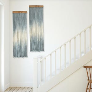 Set of Two: Dip Dyed Macrame Wall Hanging - Coastal Boho Decor