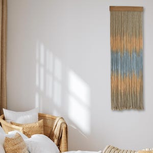 Dip Dyed Fiber Art Wall Hangings, Mountain Macrame, Colored Macrame Wall Art, Dyed Yarn Tapestry, Bedroom Boho Wall Decor, Quantity 1