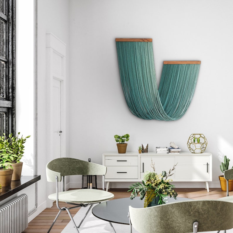 Dip-Dyed Ombre Macrame Wall Hanging Handmade Boho Decor Premium Cotton Fiber Art for Home and Office Gift for Housewarming and More image 3