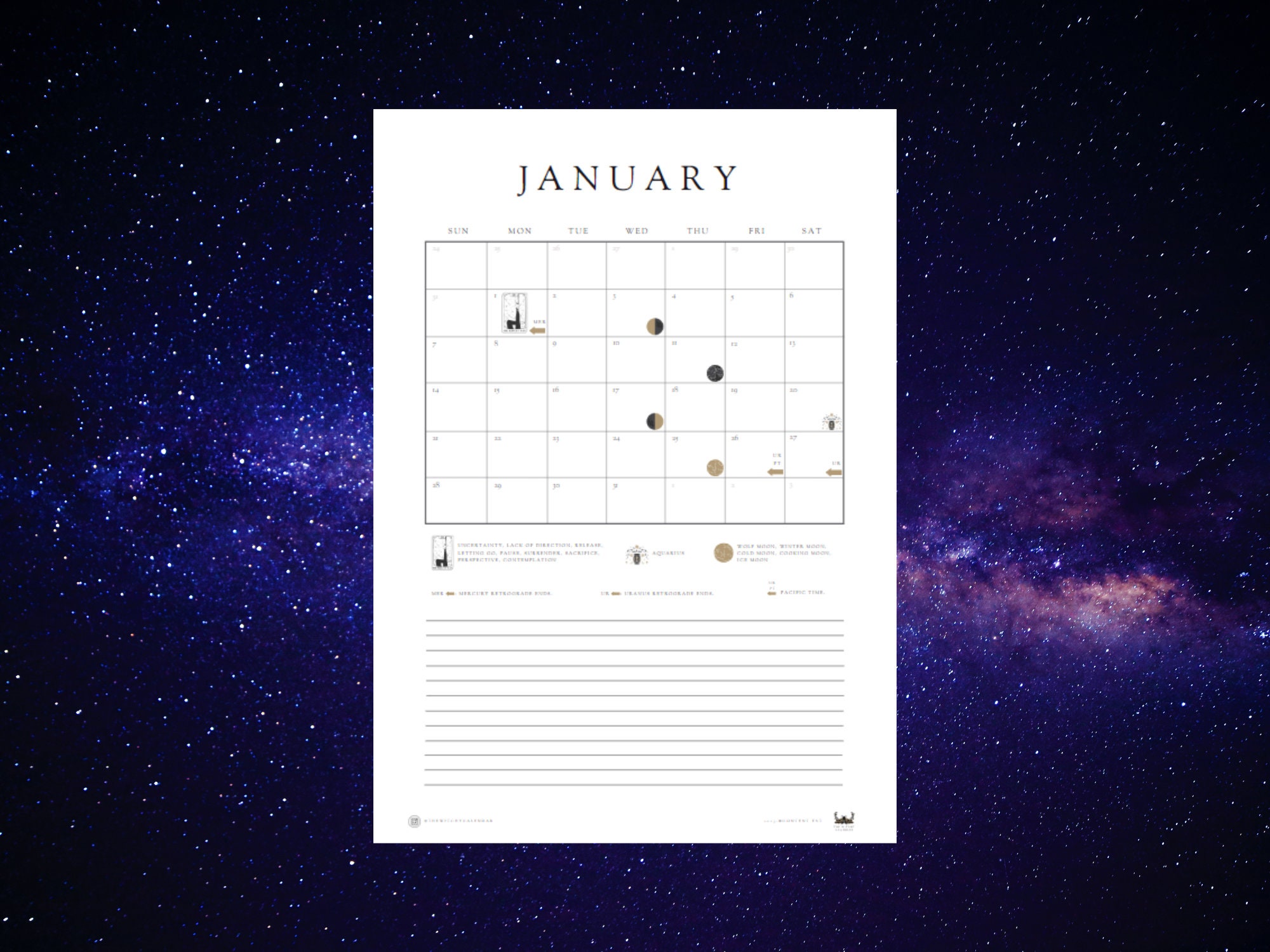 Witchy Calendar 2024 USA and Canada the Original Witch A3 and A4 Etsy