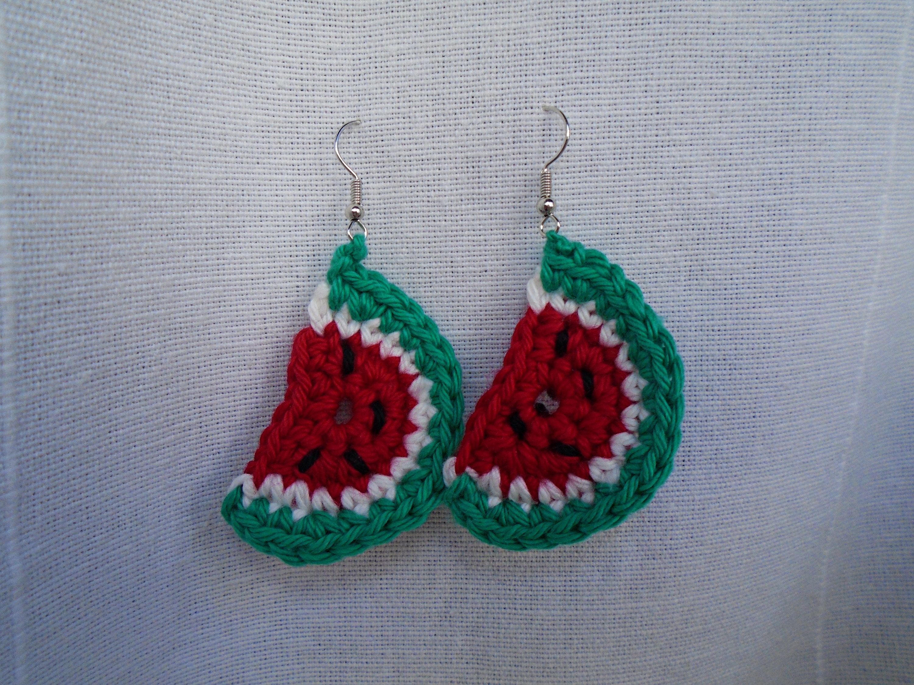 Handmade Crochet Watermelon Earrings Etsy
