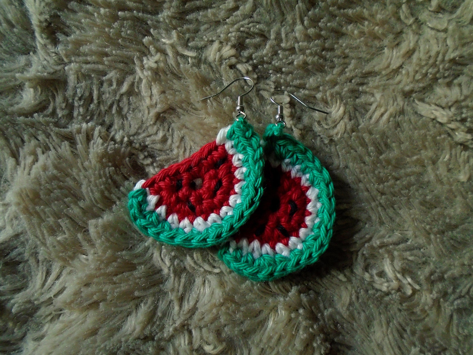Handmade Crochet Watermelon Earrings Etsy