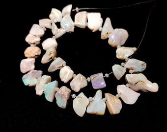 Australian Opal Rough Gemstone Beads: 9.5" Strand, Jewelry Making