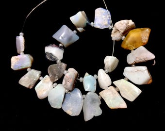 Australian Opal Rough Beads: Natural Gemstone Strand, 8 Inches