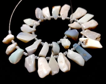Australian Opal Rough Beads: Natural Gemstone Strand (7.5 Inches, 11X6-20X10 MM