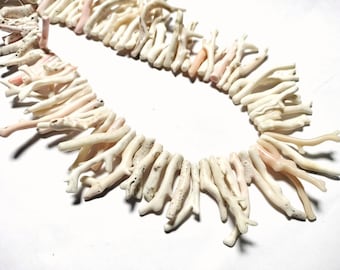White Coral Beads: Polished Rough Stick Gemstones for Jewelry Making
