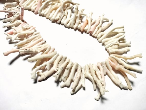 White Coral Beads: Polished Rough Stick Gemstones for Jewelry Making