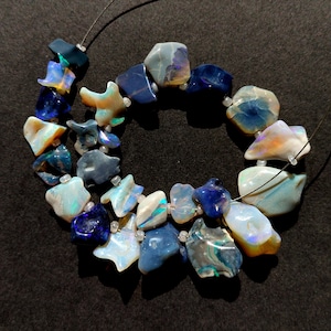 6X9 To 12X16 MM Approx, Natural Australian Opal Beads, 7.5&quot;Inch Strand Rough , Slice Shape Beads.