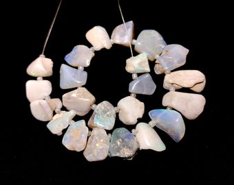 Australian Opal Gemstone Beads: Rough Cut, 8-Inch Strand
