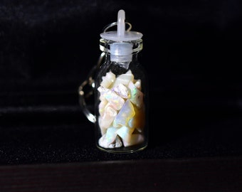 16 tot 34 MM flesgrootte, natuurlijke Australische opaal ruwe fles | Sprankelende opaal ruw in fles | voor cadeau | Maken voor hanger | Geschenkfles