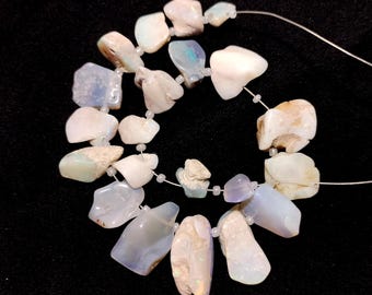 Australian Opal Rough Beads: 7.5" Strand, Natural Gemstone