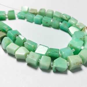 7 To 8 MM Approx, Natural Chrysoprase Beads, 8" Inch Strand Smooth, Tumble Nugget Shape Beads.