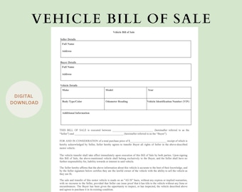 Simple Vehicle Bill of Sale, Motor Vehicle Sale Contract, Vehicle Bill Of Sale Form, Vehicle Bill of Sale template, Motor Sale