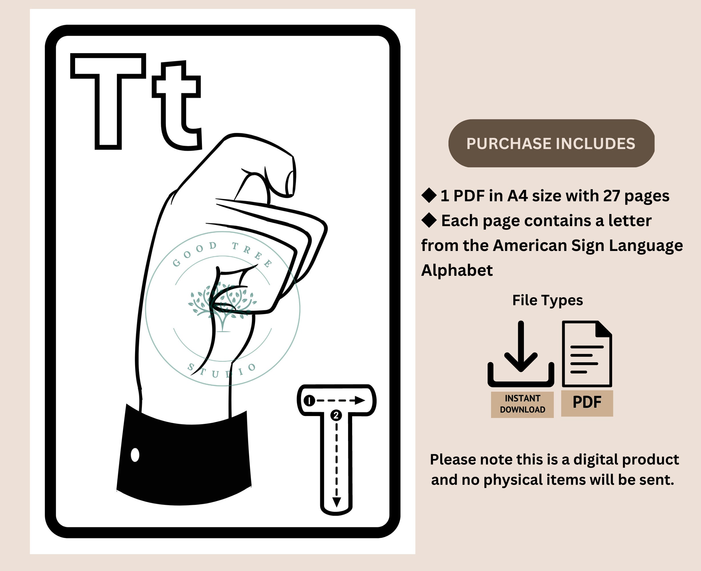 ASL Sign Language Alphabet PDF- 27 Pages With Each Sign, Learn ASL ...