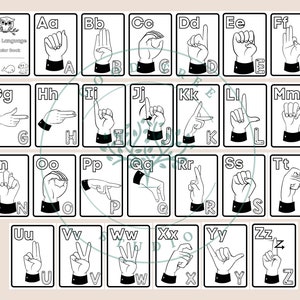 ASL Alphabet Coloring Book: Sign Language Learning (PDF)