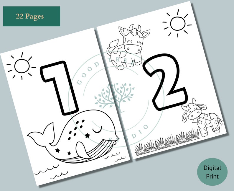 Numbers 1-20 Coloring Pages: Preschool Printable (PDF) - Etsy