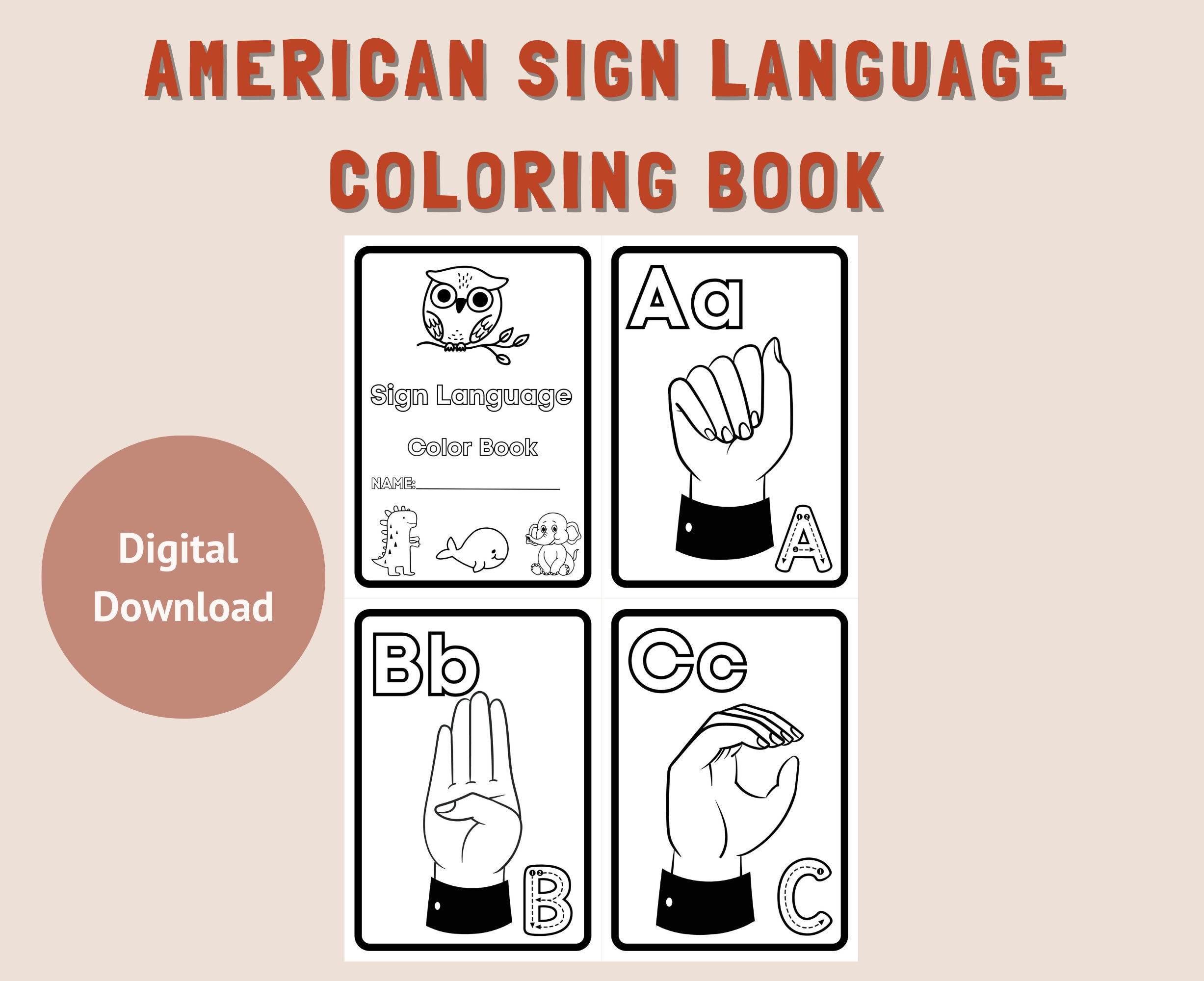 ASL Sign Language Alphabet PDF- 27 Pages With Each Sign, Learn ASL ...