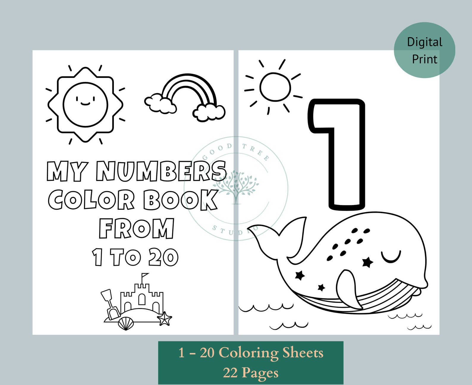 Numbers 1-20 Coloring Pages: Preschool Printable (PDF) - Etsy