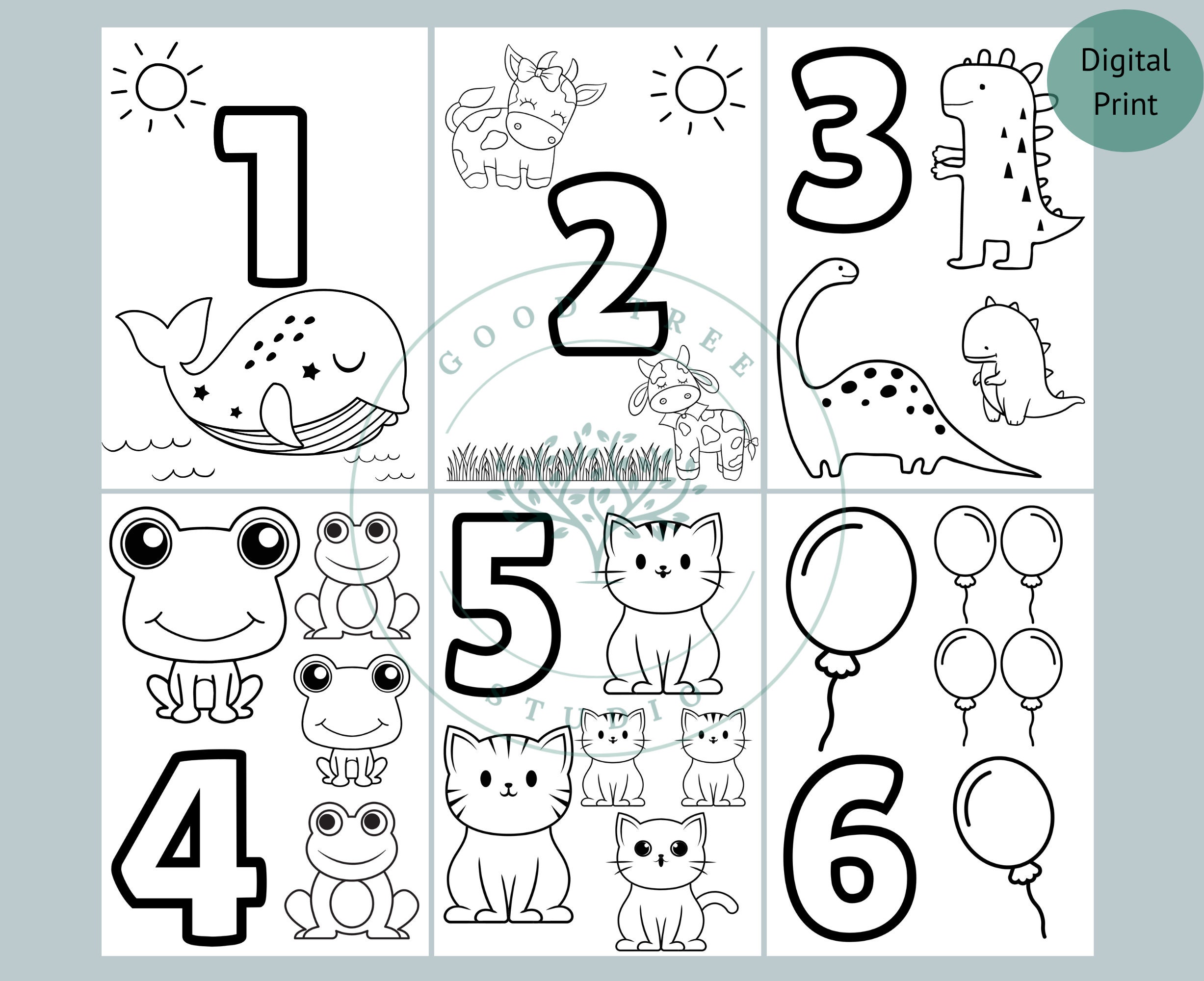 Number Lore 20 Coloring Sheets Digital Download Colouring Book 