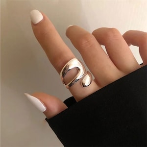 Sterling Silver Ring, Adjustable Ring, Statement Ring, Thumb Ring, Chunky Ring, Handmade Wrap Ring