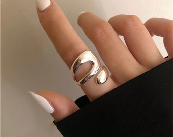 Sterling Silver Ring, Adjustable Ring, Statement Ring, Thumb Ring, Chunky Ring, Handmade Wrap Ring