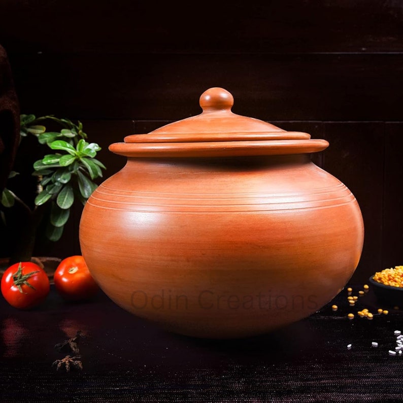 Unglazed Clay Pot for Cooking With Lid/ Earthen Pot for Cooking/ Indian