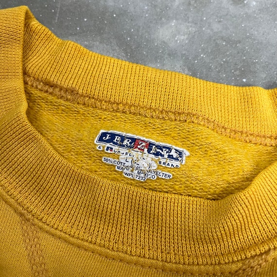 90s Vintage Jerzees Boxy Blank Sweatshirt Yellow - image 2