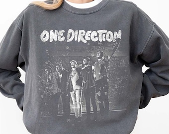 One Direction Comfort Colors Sweatshirt: 1D Retro Graphic Music Band Merch