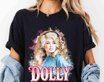 Dolly Comfort Colors Shirt, Vintage Graphic 80s Dolly T-shirt, Retro Country Music Tee