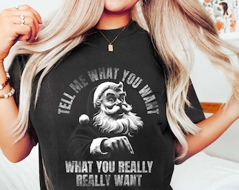 Camiseta navideña divertida de Papá Noel con colores reconfortantes, camiseta navideña de las Spice Girls