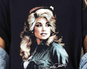 Camiseta vintage con estampado de la firma de Dolly Parton, camiseta retro de música country, sudadera de Dollywood
