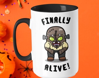 Frankenstein Coffee Bean Mug, Funny Mug, Halloween Mugs, Holiday Mugs, Gift for Him, Halloween gifts, Halloween Coffee Cup, Frankenstein Mug