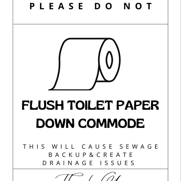 Flush Toilet Paper down commode