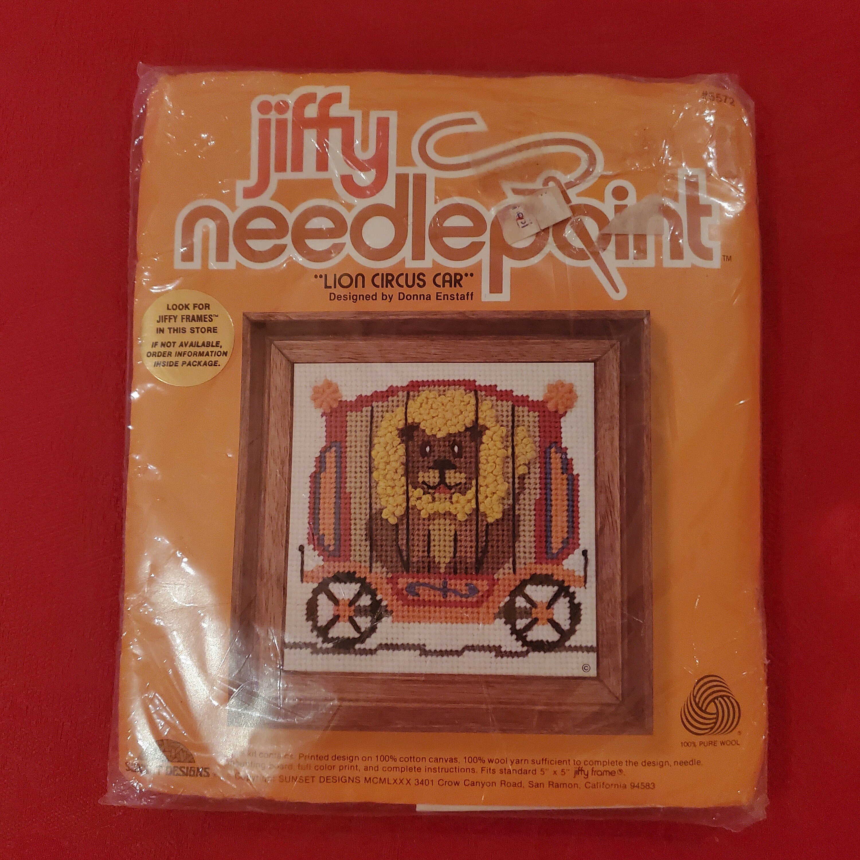 Vintage Jiffy Needlepoint lion Circus Car - Etsy