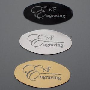 Oval Aluminium Trophy Plate Plaques  - Measures 52 x 26 mm - Silver - Self Adhesive - Ideal for Arts & Crafts, Gift Boxes, Trophies and More