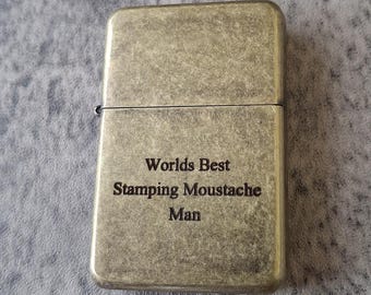 Gepersonaliseerde goudmessing vintage aansteker, op maat gegraveerd winddicht cadeau