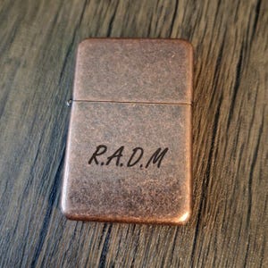 Personalised Copper Vintage Style Windproof Lighter, Custom Engraved Boxed Gift
