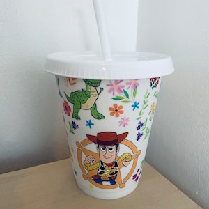 Toys Inspired Cup | Water | Kids Children’s Cold Drinks | Party Gift Birthday | Woody Buzz Lightyear | Pixar Movie | Jessie Bullseye