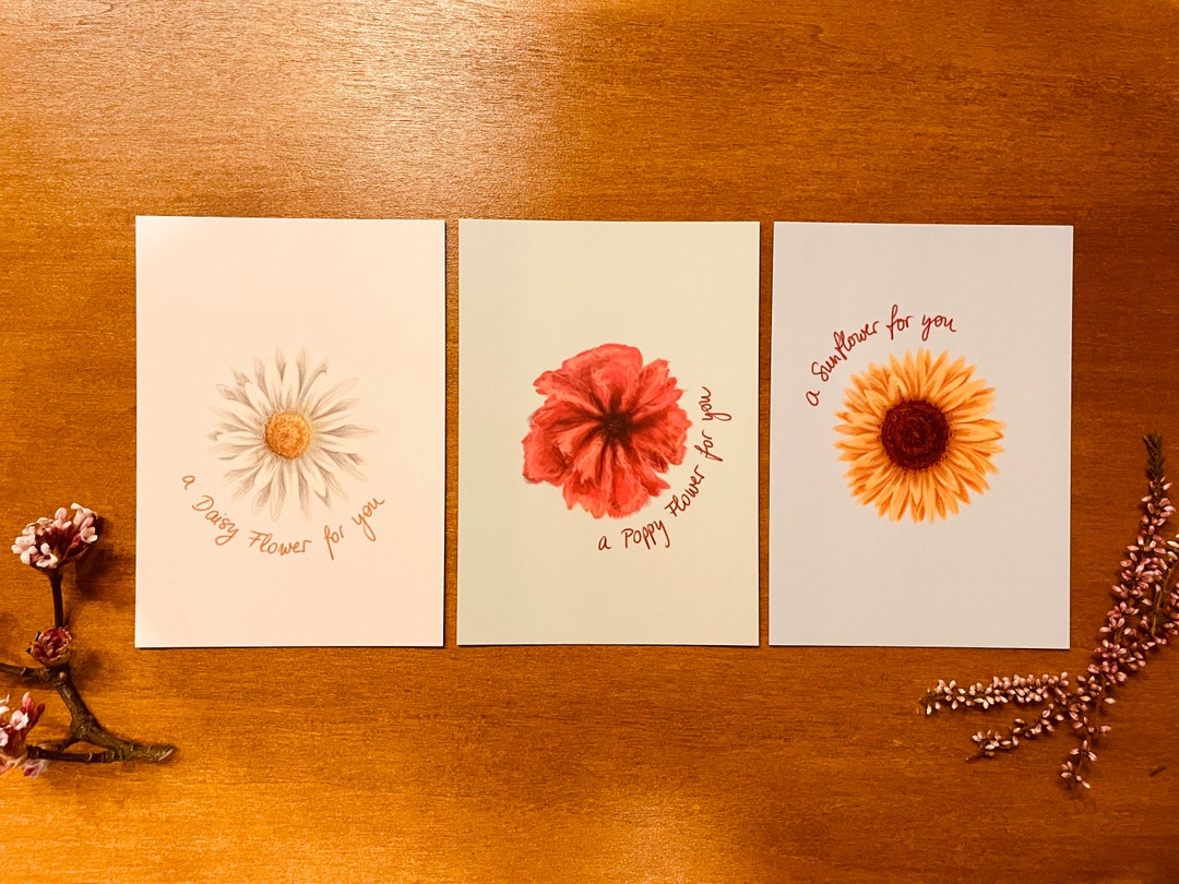 Postcard Set - Flowers - Etsy