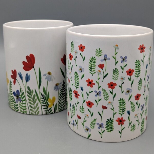 Flower mug duo/ lot de deux mugs fleuris