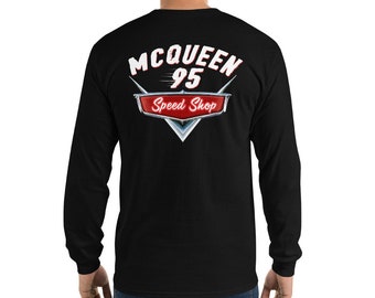 Lightning McQueen Speed Shop Men’s Long Sleeve Shirt, Disney, Cars Shirt, McQueen Long Sleeve