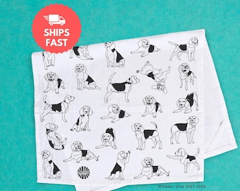 Beagle Cotton Tea Towel Gift Pet Dog Lover Kitchen Decor