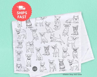Chihuahua Cotton Tea Towel Gift Pet Dog Lover Kitchen Towel art