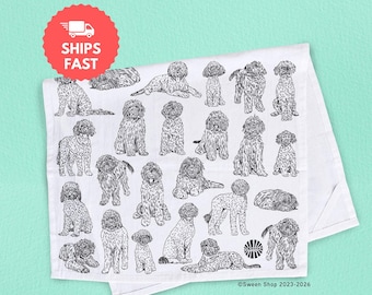Golden Doodle Cotton Tea Towel Housewarming hostess Gift for dog lover