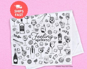 Feeling Spritzy Cotton Flour Sack Tea Towel Kitchen Gift