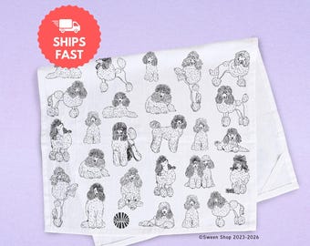 Poodle Cotton Tea Towel Kitchen Gift for Pet Owner & Dog Lover Gift