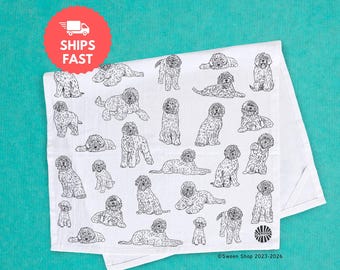 Labradoodle Cotton Tea Towel Kitchen Gift for pet owner