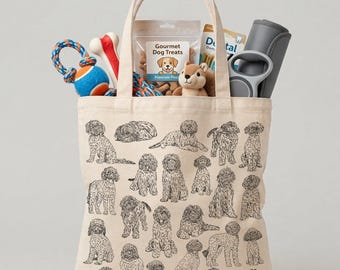 Golden Doodle Canvas Tote Bag gift for dog mom dog lover gift for new puppy pet gift for friend dog dad gift veterinarian gift summer tote