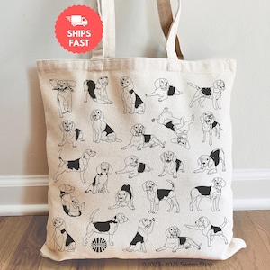 Beagle Tote Bag gift under 30 for her dog mom dog dad gift dog lover veterinarian gift for friend summer beach market tote tor him pet tote